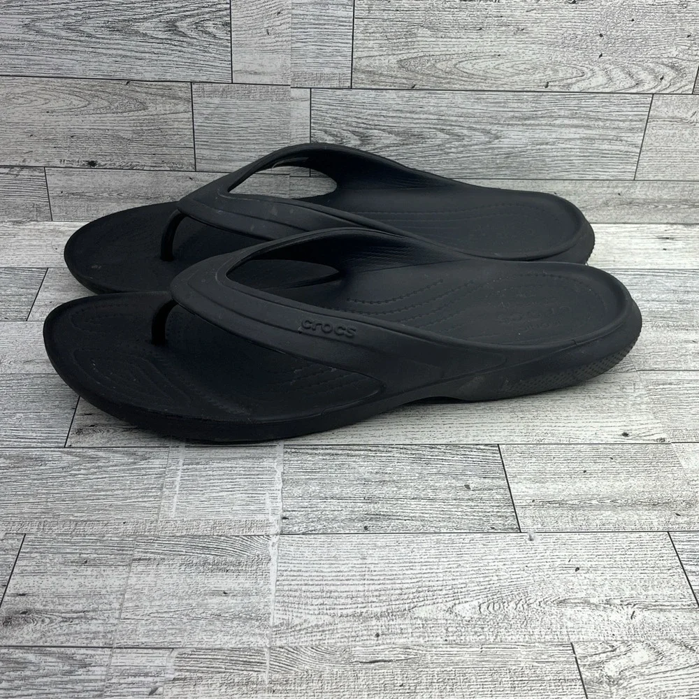 Crocs Classic Black Comfort Flip Flop Sandals 202635 Men Size‎ 11